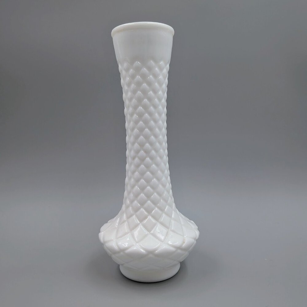 Set of 3 Vintage White Milk Glass Bud Vases - 9" Shabby Chic Floral Decor - Picture 2 of 10
